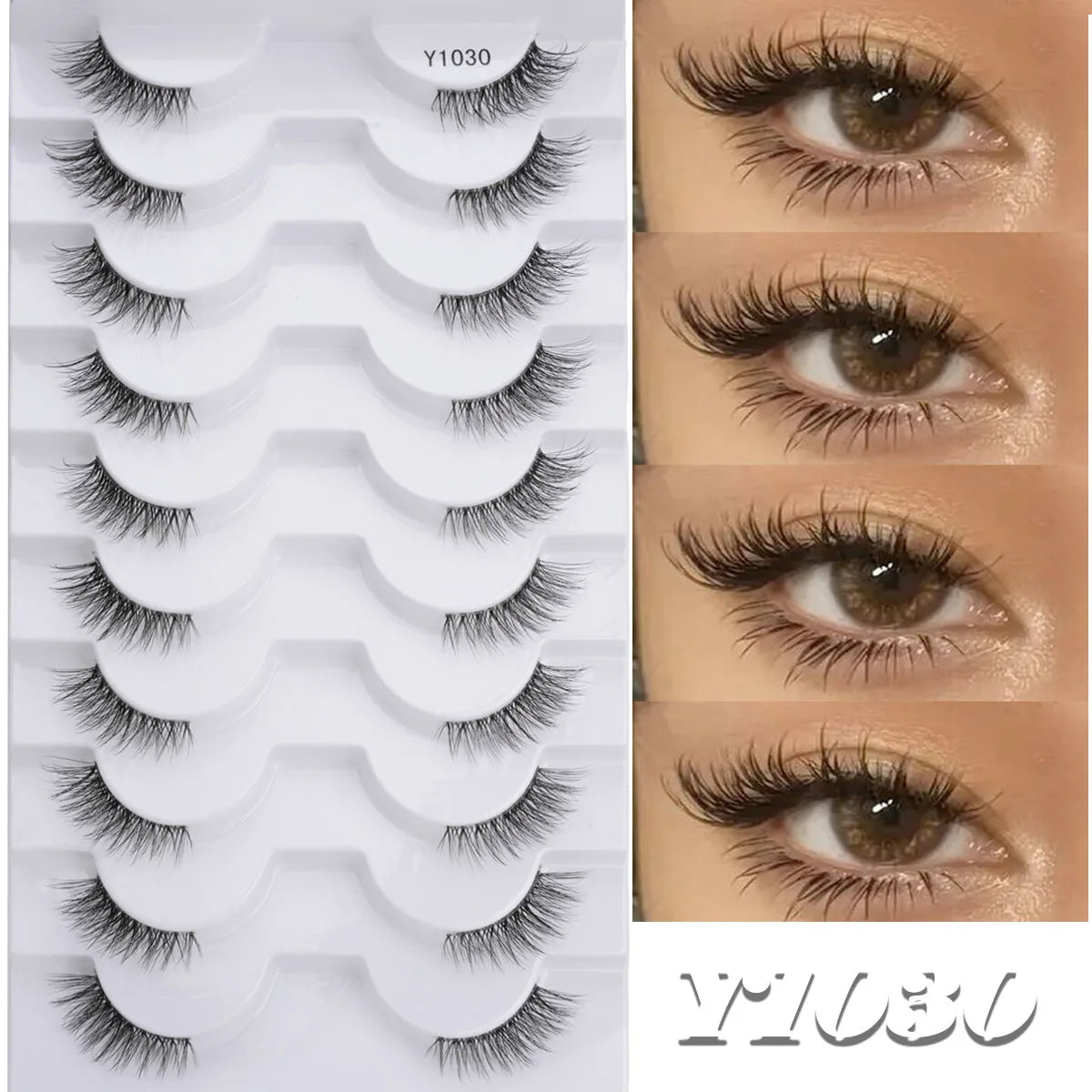 New Fox Half Eyelashes 3/10 Pairs 3D Mink Lashes Natural Eyelash Extension Cat Eye Eyelashes Makeup Tools faux Cils maquiagem - Blinksy